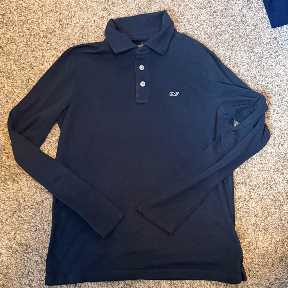 Vineyard Vines Dark Blue Long Sleeve Polo